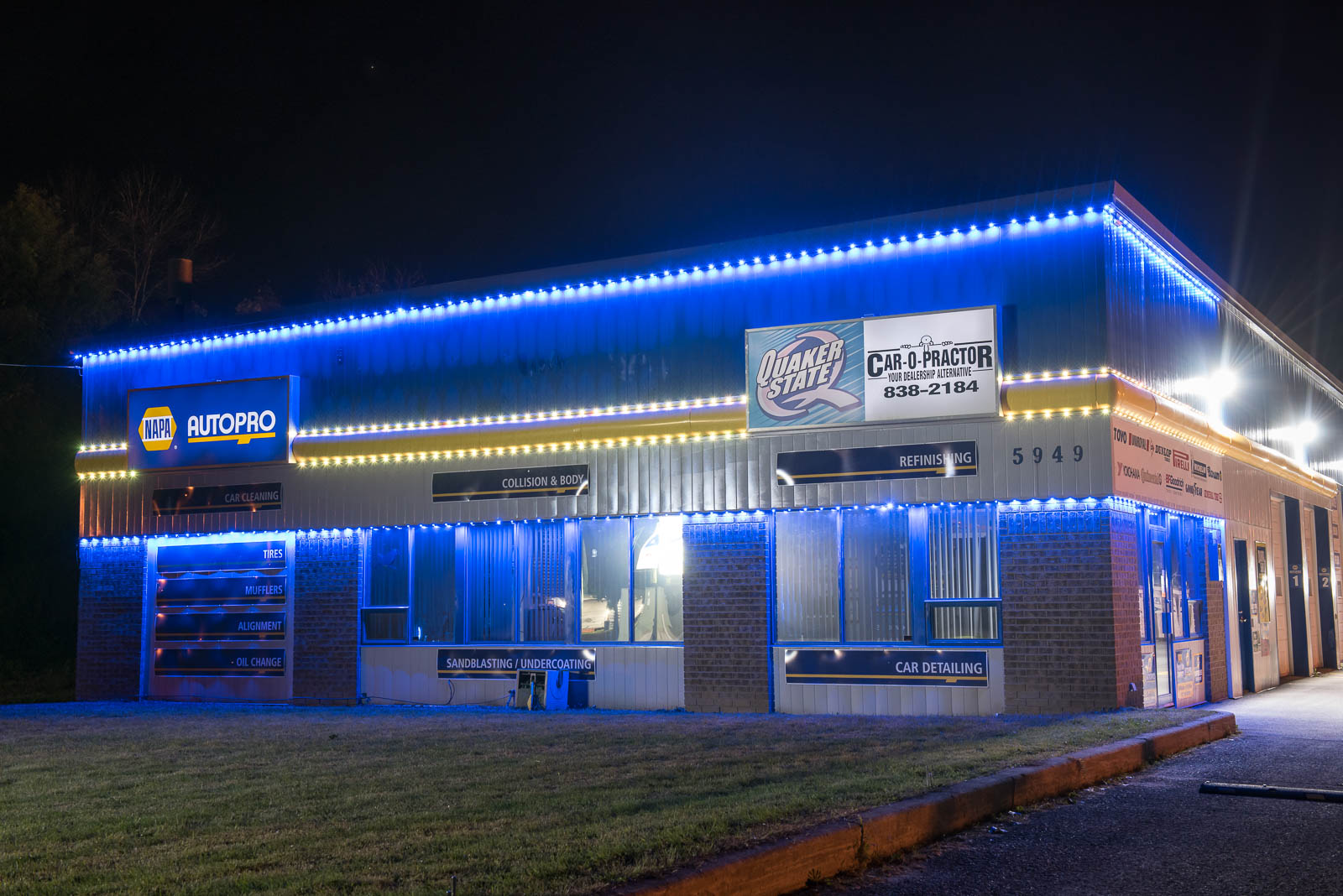 Installation de lumières industrielles permanentes par Illumination Québec